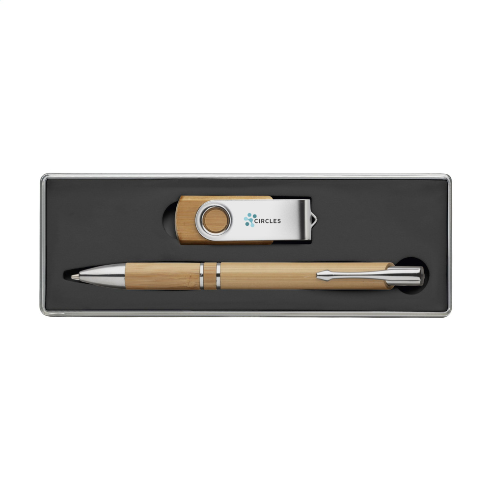 Logotrade liikelahjat kuva: Bamboo Connect -lahjasetti 8 Gt