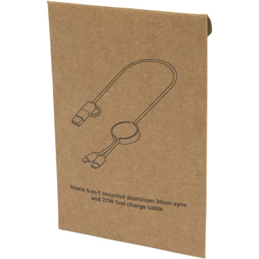 Logo trade liikelahja kuva: Alasia kierrätysalumiininen ja -muovinen 30 cm:n ja 27 W:n datasynkronoiva 5-in-1-pikalatauskaapeli