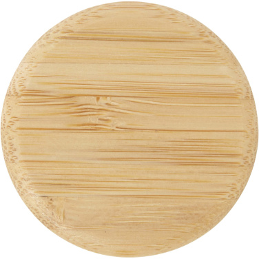 Logotrade mainostuotet kuva: Porto 500 ml:n lasinen vesipullo silikonikahvalla ja bambukannella