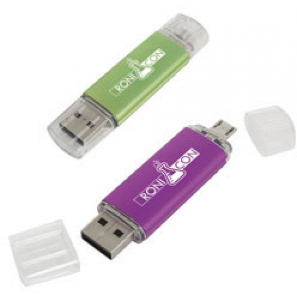 Logo trade mainoslahjat ja liikelahjat kuva: Metalli- ja muovinen OTG-USB-tikku