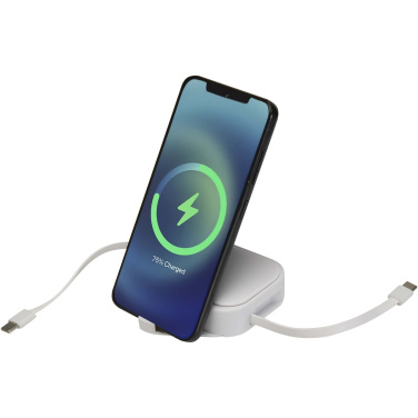 Logo trade mainoslahja ja liikelahja tuotekuva: Gloas 5-in-1-kierrätysmuovinen, sisäänvedettävä datasynkronointi- ja 100 W:n pikalatauskaapeli älypuhelimen työkalusarjalla