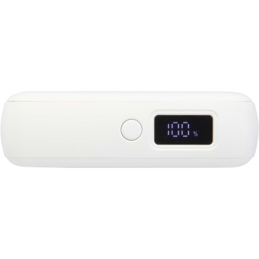 Logo trade mainoslahja kuva: Acrux 10 000 mAh:n ja 35 W:n tablettivirtalähde, jossa sisäänrakennettu Type-C-kaapeli – valmistettu kierrätetystä muovista