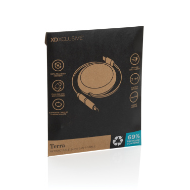 Logo trade mainostuotet tuotekuva: Terra RCS 240W kierrätysalumiini 2 in 1 vetokaapeli