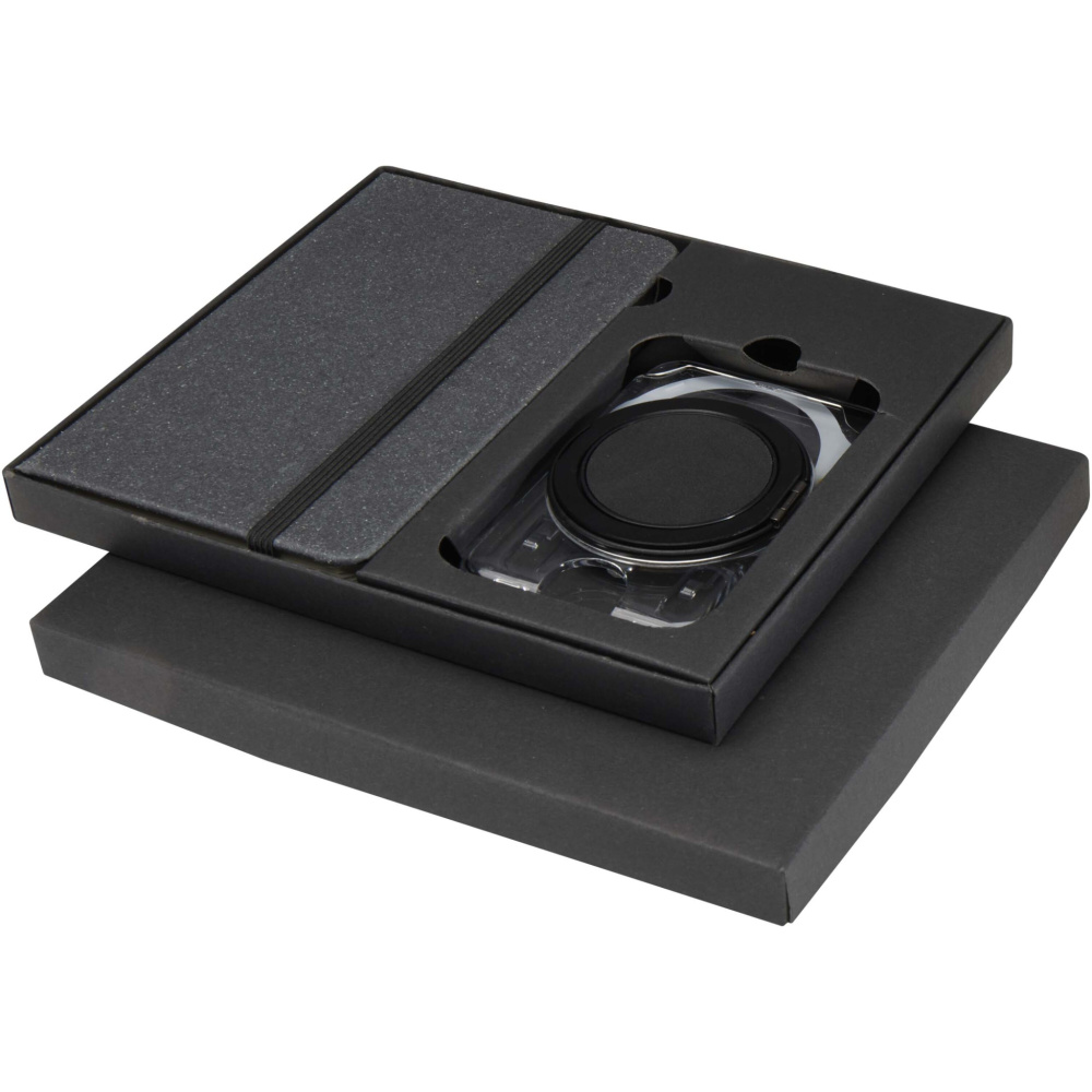 Logotrade liikelahjat mainoslahjat tuotekuva: Kern kovakantinen muistikirja (A6) ja MagSafe lompakkolahjasetti