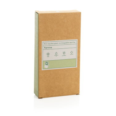 Logo trade mainoslahja ja liikelahja tuotekuva: Aervina RCS-kierätysmuovinen ladattava tuuletin