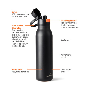 Logotrade mainoslahjat kuva: Nordic Drift Trail RCS -yksiseinämäinen juomapullo 750 ml