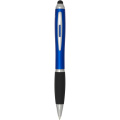 Nash-kosketusnäyttökynä-kuulakärkikynä, jossa on värillinen runko ja musta kädensija (musta muste) RCS-kierrätetystä muovista, Kuninkaallinen sininen