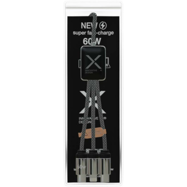 Logotrade mainostuotet kuva: SCX.design C33 60 W:n Type-C-latauskaapeli, jossa on kaksi valaistua logoa