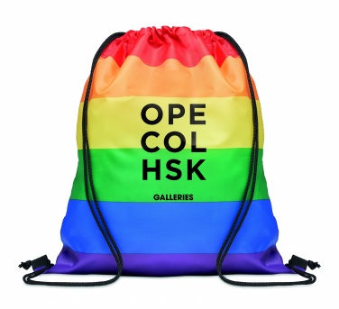 Logotrade reklaminės dovanos nuotrauka: Rainbow RPET maišelis su virvele