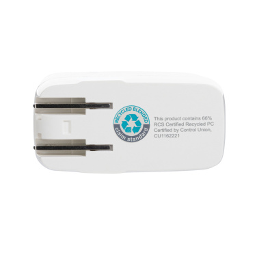 Logotrade dovana nuotrauka: TravelCharge Pro RCS rplastikinis kelioninis įkroviklis su USB C