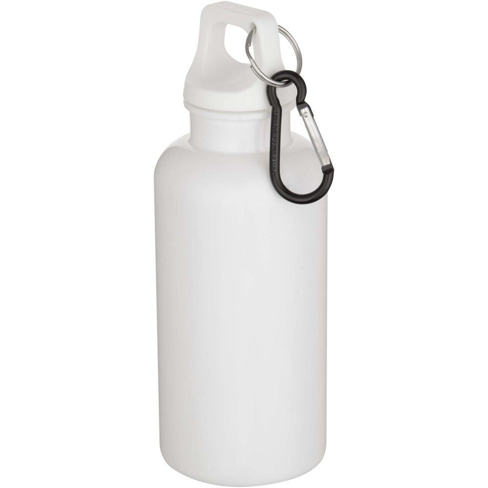 Logotrade verslo dovanos nuotrauka: Oregon 400 ml vienspalvis RCS perdirbto plastiko vandens butelis su karabinu
