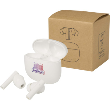 Logotrade reklaminiai produktai nuotrauka: „Alterf“ perdirbto plastiko „True Wireless Bluetooth®“ ausinės su silikoniniais ausų antgaliais