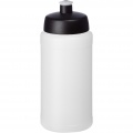 Baseline® Plus 500 ml pudele ar sporta vāku, Vienkrāsains melns / caurspīdīgs balts