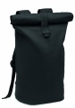Rolltop mazgāta audekla mugursoma, Melns