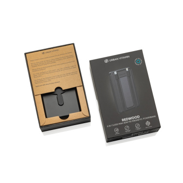 Logotrade biznesa dāvanas foto: Urban Vitamin Redwood 5in1 5000mah 20W PD magnētiskā jaudas banka
