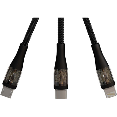 Logotrade logo dāvanas foto: SCX.design C51 60W 5-in-1 rPET ātrās uzlādes kabelis ar displeju