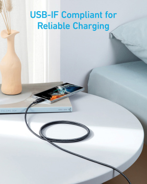 Logotrade logo dāvanas foto: Anker USB-C uz USB-C kabelis 1,8 metri 60 W