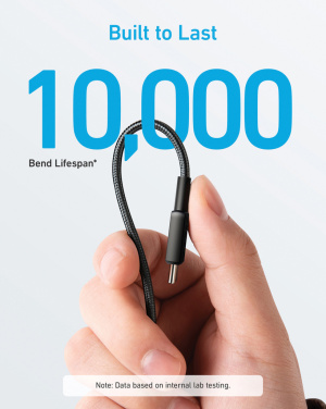 Logotrade biznesa dāvanas foto: Anker USB-C uz USB-C kabelis 1,8 metri 60 W