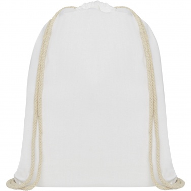 Лого трейд бизнес-подарки фото: Рюкзак со шнурком Oregon из хлопка плотностью 140 г/м²