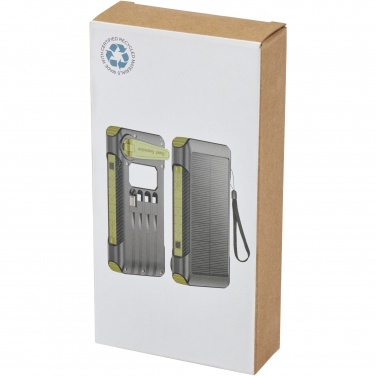 Лого трейд бизнес-подарки фото: Soldy портативное зарядное устройство емкостью 10 000 мАч на солнечной батарее, с динамо-машиной, из переработанной пластмасс