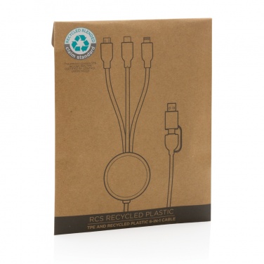 Логотрейд pекламные cувениры картинка: Кабель RCS 6-в-1 из переработанного ТПЭ и переработанного пластика