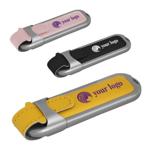 Лого трейд бизнес-подарки фото: Кожаная USB-флешка