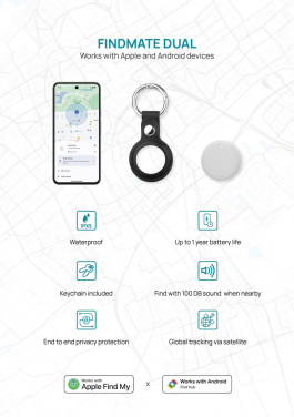 Логотрейд pекламные подарки картинка: Findmate Dual RCS — поисковик предметов из переработанного пластика IPX 5