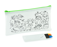 Pencil case with 4 crayons