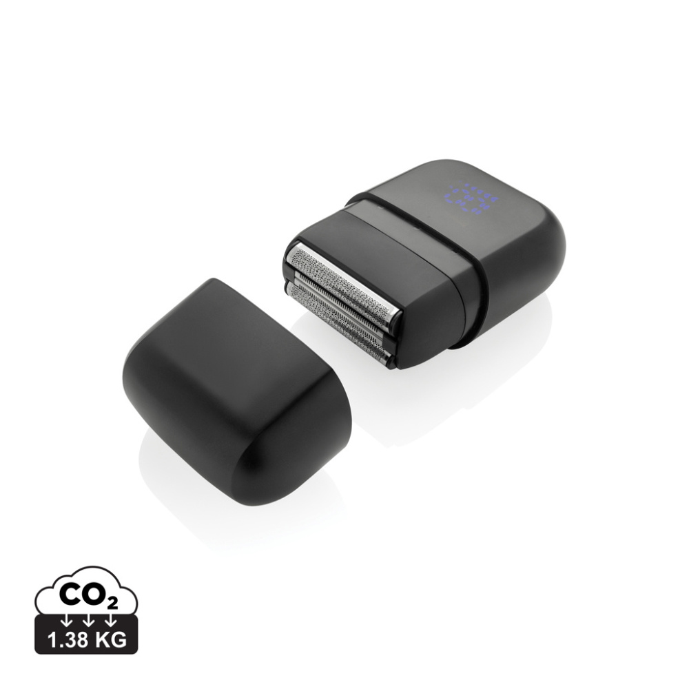 Логотрейд pекламные подарки картинка: Аккумуляторная дорожная бритва TrimBlade, степень защиты IPX7.