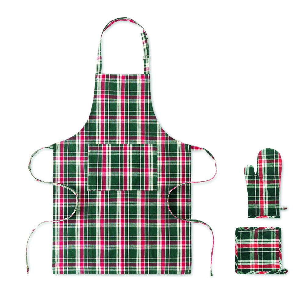 Логотрейд pекламные cувениры картинка: Chequered cotton kitchen set
