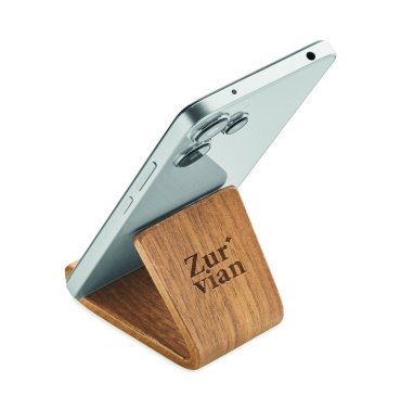 Лого трейд pекламные подарки фото: Walnut wood phone stand