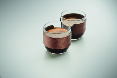 Логотрейд бизнес-подарки картинка: Coffee glass set walnut grip