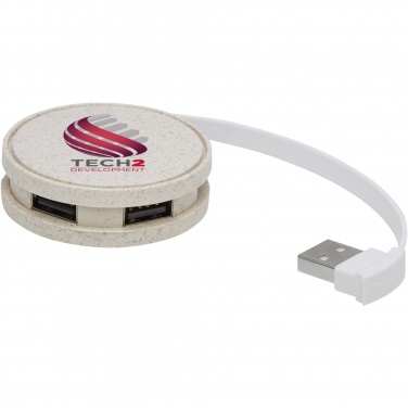 Logotrade reklamprodukter bild: Kenzu USB-hubb av halm