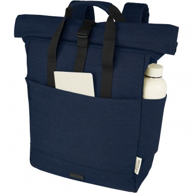 Logotrade profilprodukter bild: Joey 15 tums laptopväska med rullstängning av GRS-återvunnen canvas, 15 l