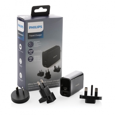 Logotrade profilprodukter bild: Philips 30W ultrasnabb PD reseladdare