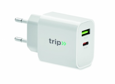 Logotrade presentreklam bild: 18W USB-laddare