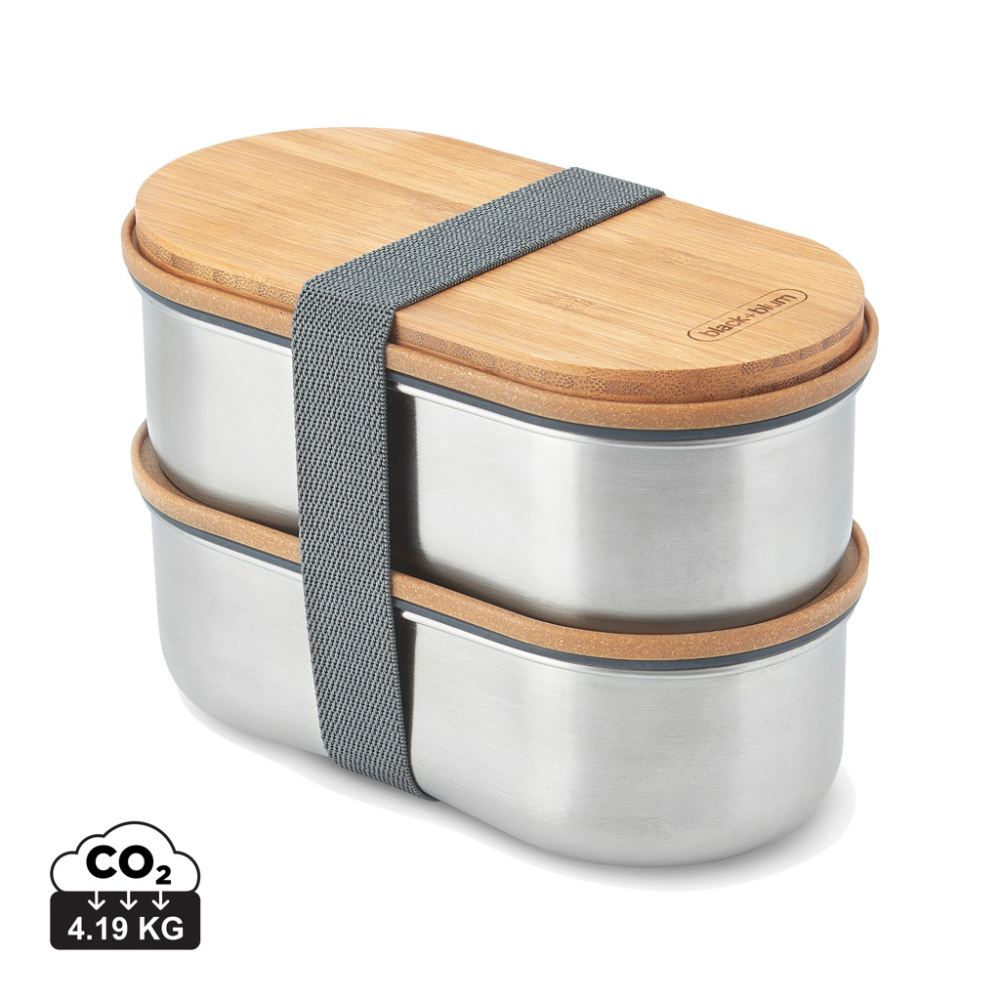 Logotrade profilreklam bild: Black+Blum Dubbel Rostfri Bento-låda