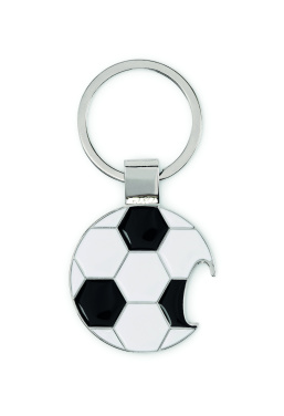 Logotrade profilprodukter bild: Fotbollsnyckelring med öppnare