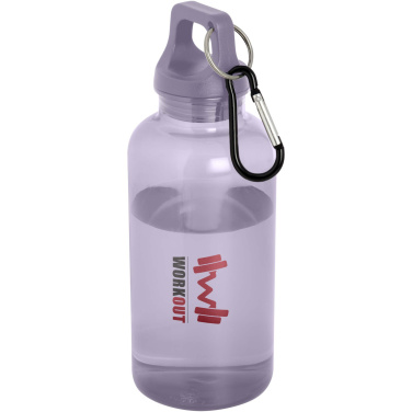Logotrade reklamprodukter bild: Oregon 400 ml vattenflaska av RCS-certifierad återvunnen plast med karbinhake