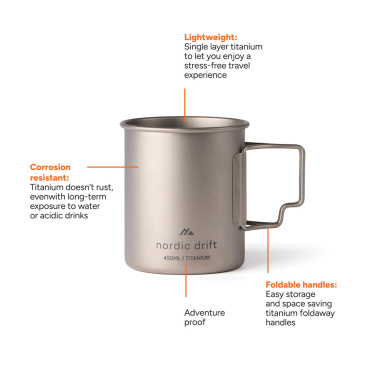 Logotrade profilprodukter bild: Nordic Trail ultralätt titaniummugg 450 ml